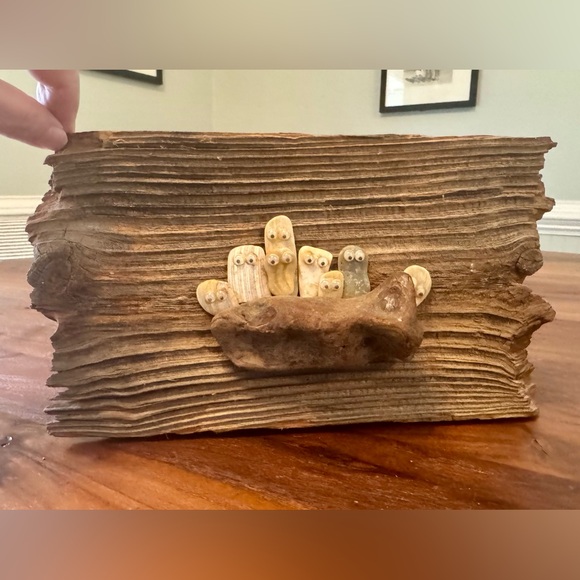 Rustic Driftwood Owl Sculpture - Picture 1 of 7